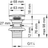 Донный клапан WASSERKRAFT PUSH-UP А024 A024